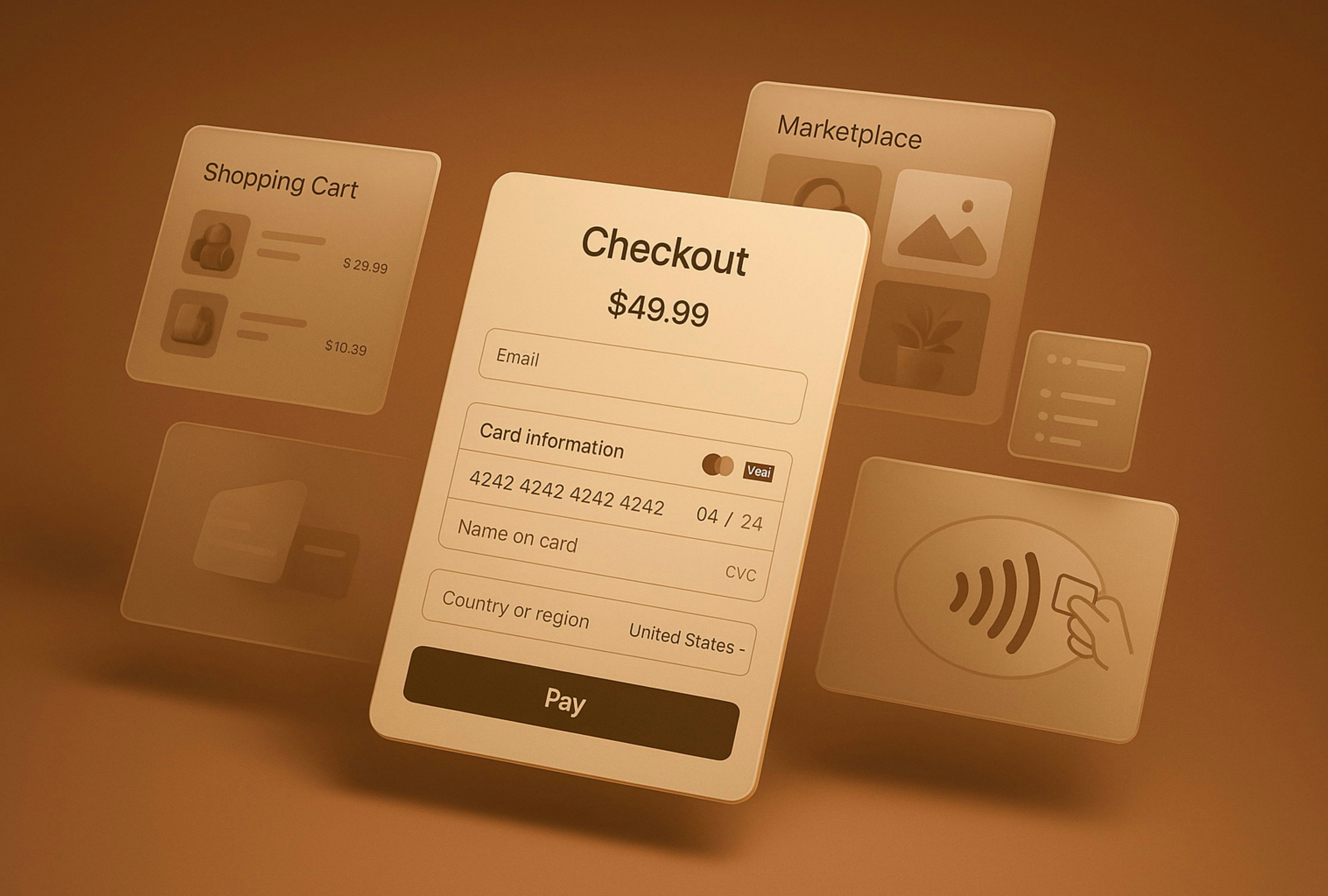 Ticket checkout screen showing a separate platform fee for viewers